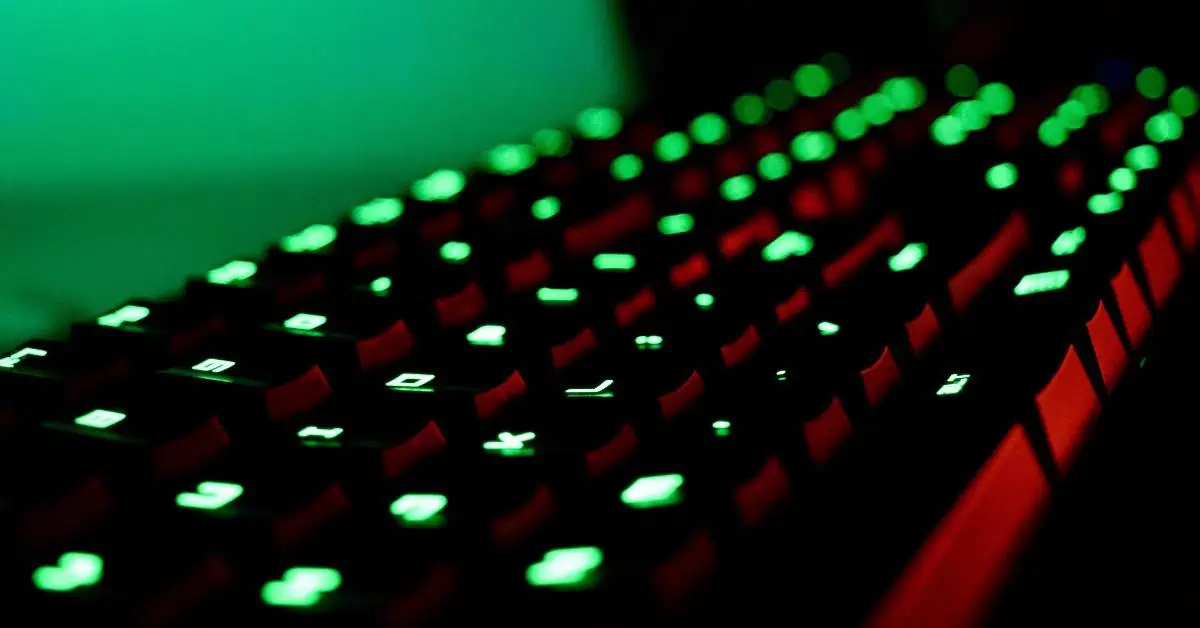 green rgb-lit mechanical gaming keyboard