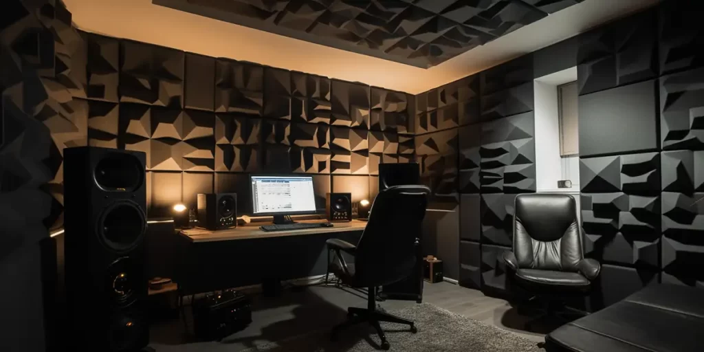 How to soundproof a gaming room - pc setup with a lot of acoustic panels