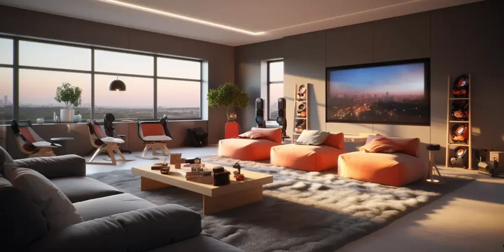 lounge gaming room with relaxing seating