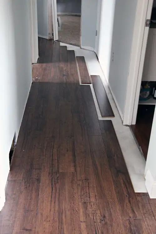 hallway installation of laminate flooring