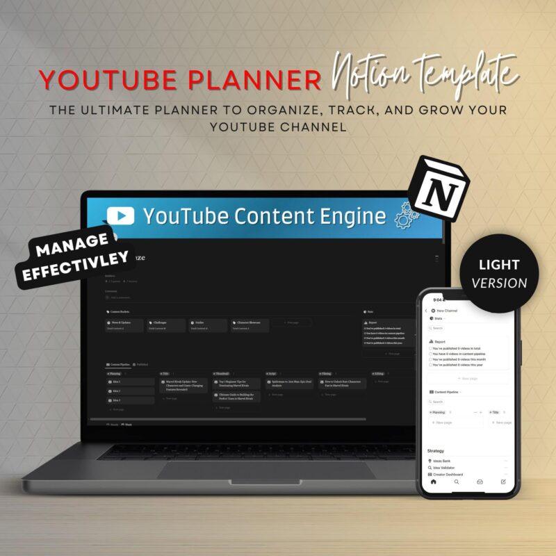 youtube contetnt planner